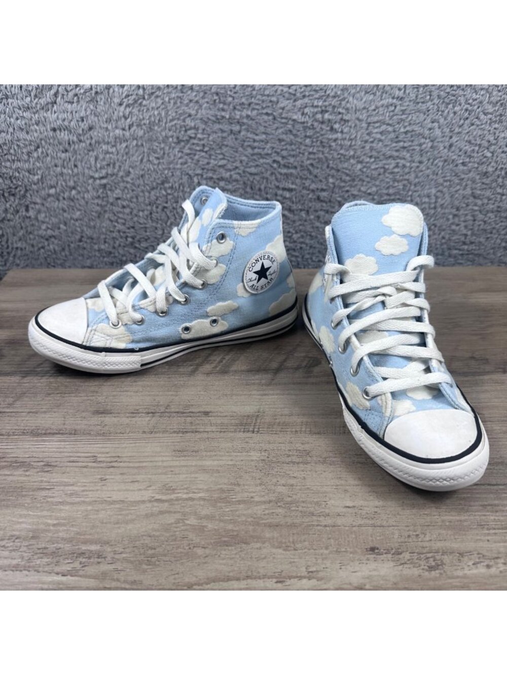 Converse All Star Youth High-Top Sneakers Cloud Print Blue White Size 3 US